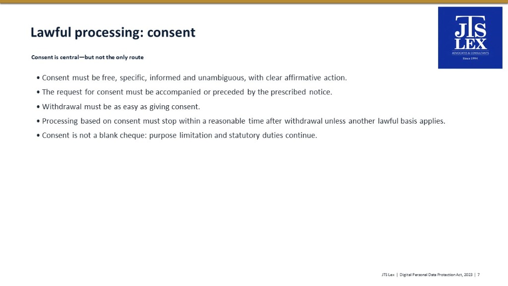 Lawful processing: consent