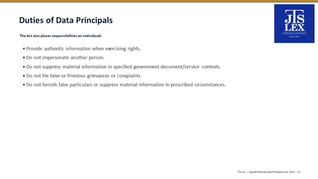 Duties of Data Principals