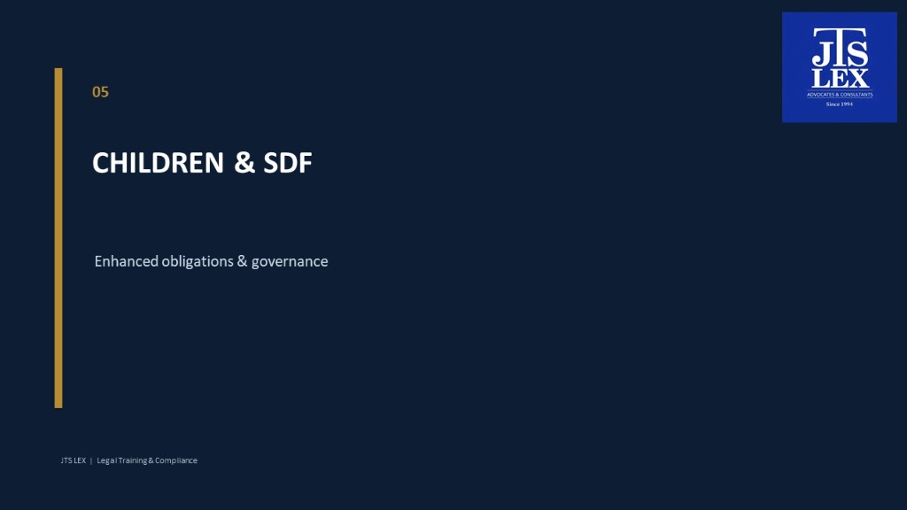 Children & SDF - Enhanced obligations & governance