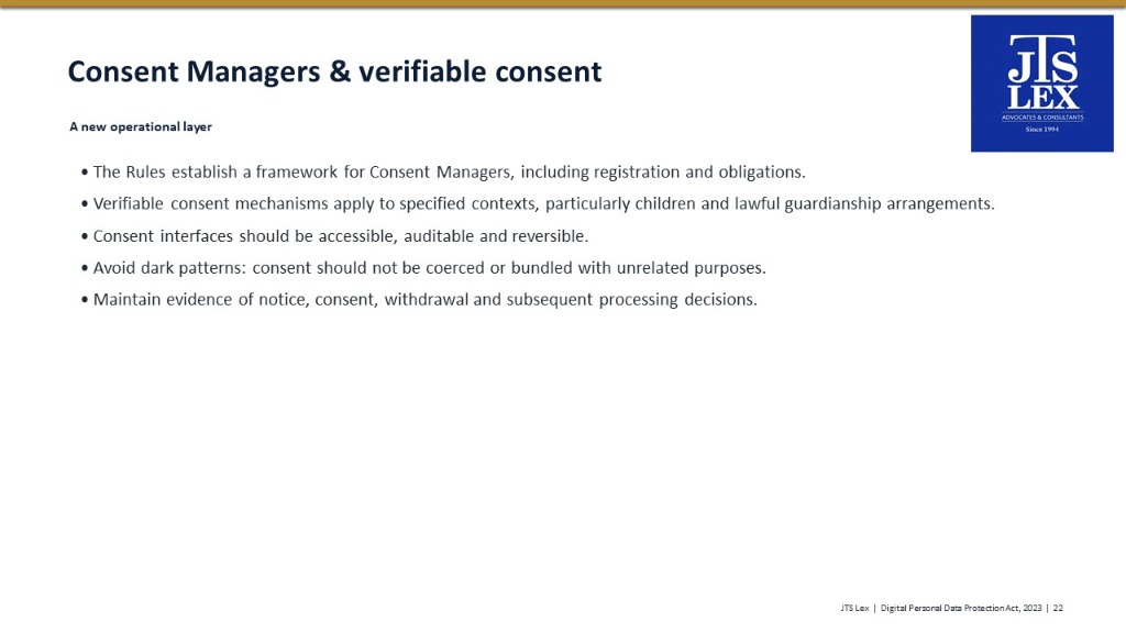 Consent Managers & verifiable consent