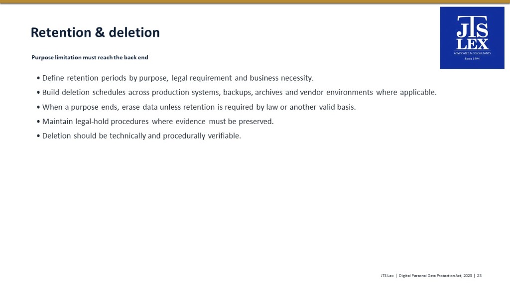 Retention & deletion