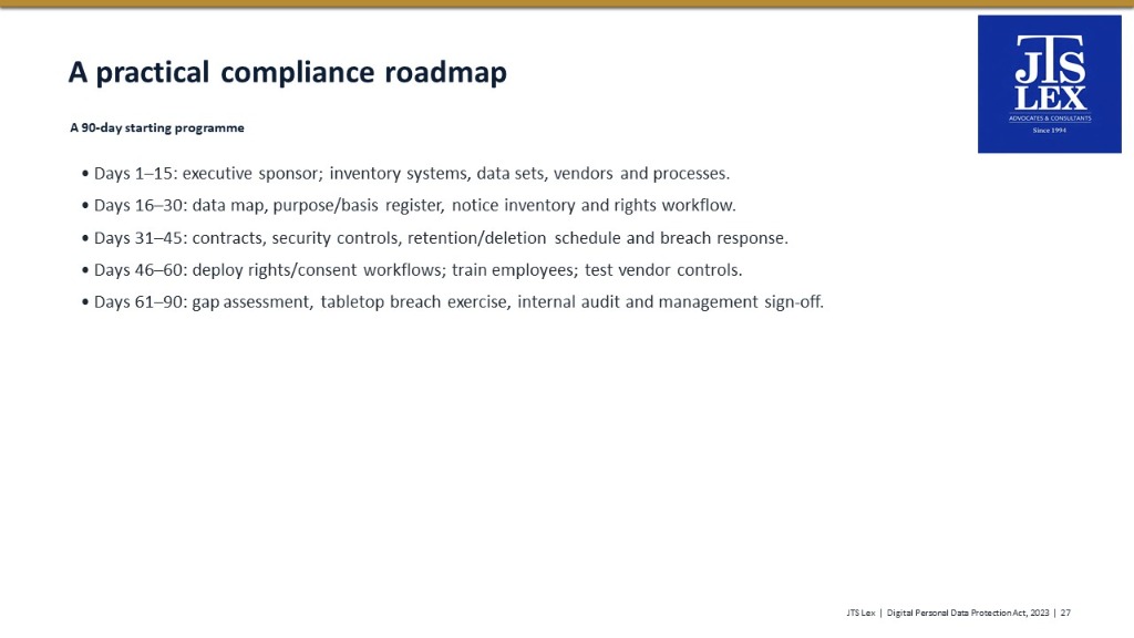 A practical compliance roadmap